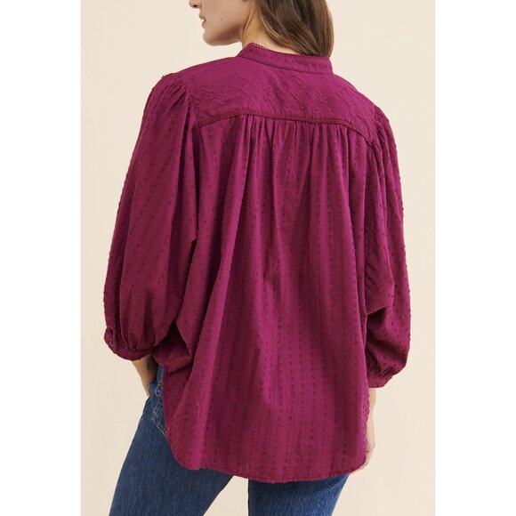 Anthropologie Tavi Embroidered Blouse Boho Bohemian Peasant Cottagecore Prairie - Picture 3 of 14